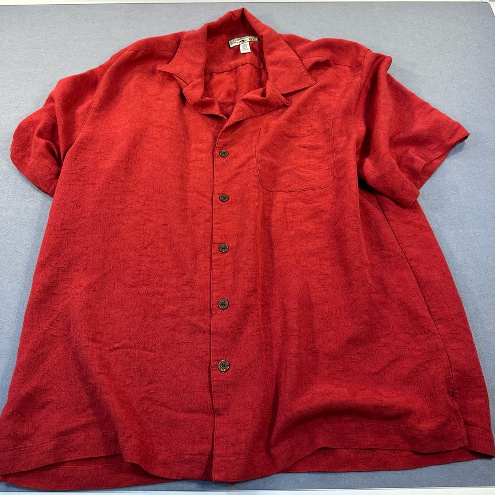 Vintage Caribbean Joe Let Go Button Down Short Sleeve Men's Large